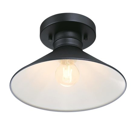 Westinghouse Fixture Ceiling Outdoor SemiFlush-Mount 60W Watts Creek 11In, Textured Black 6112900
